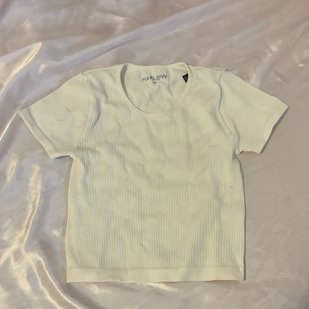 Harlow Cream Ribbed Kids Tee